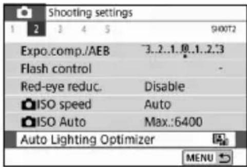 CANON EOS Rebel T7i - MENU Auto Correction of Brightness and Contrast ☆ - 1