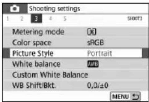 CANON EOS Rebel T7i - Select the setting. - 1