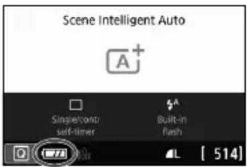 CANON EOS Rebel T7i - Battery Level Indicator - 1