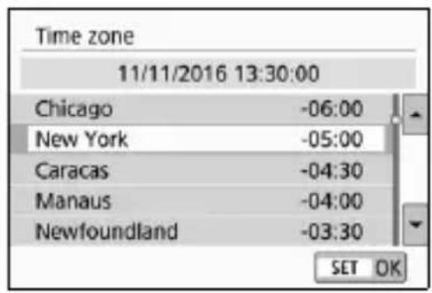 CANON EOS Rebel T7i - Set the time zone. - 3