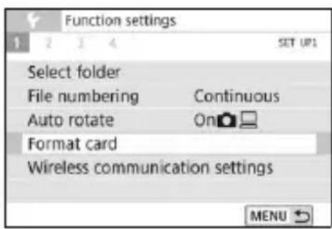 CANON EOS Rebel SL2 - MENU Formatting the Card - 2
