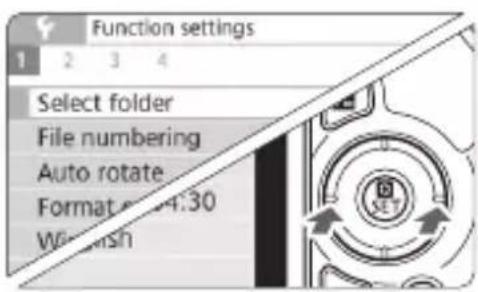 CANON EOS Rebel SL2 - Display the main tabs. - 1