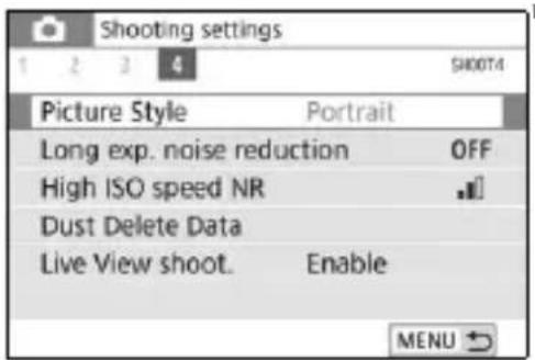 CANON EOS Rebel SL2 - Select the setting. - 1