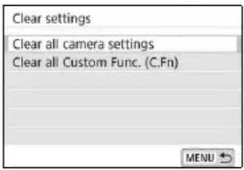 CANON EOS Rebel SL2 - Select [Clear settings].-de-sélection-des-modes"> - 1