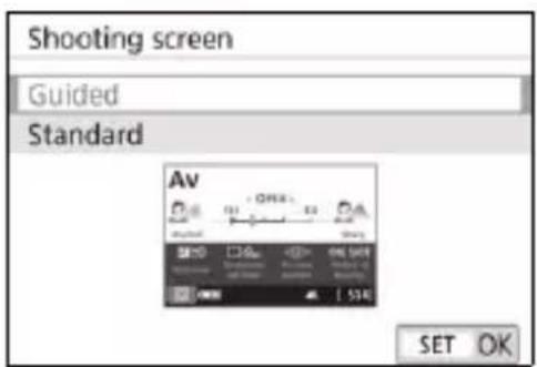 CANON EOS Rebel SL2 - Select the display method. - 1