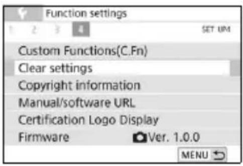 CANON EOS Rebel SL2 - MENU Reverting the Camera to the Default Settings ^☆tionnez [Activé]. - 1