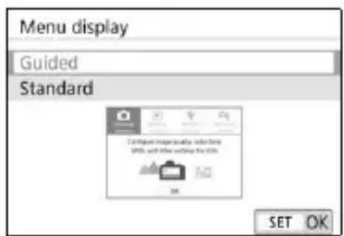CANON EOS Rebel SL2 - Select [Menu display]. - 1