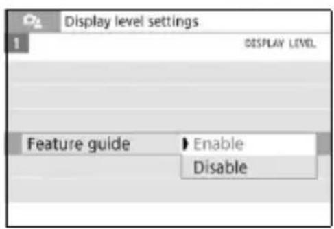 CANON EOS Rebel SL2 - Select [Feature guide]. - 1