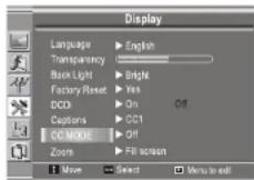 INSIGNIA NS20WLCD - To set the closed caption mode: - 1