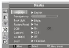 INSIGNIA NS19LCD - Pour selectionner la langue d'un menu : - 1