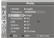 INSIGNIA NS19LCD - Ajuste de la retroiluminación - 1