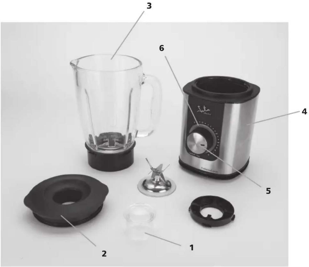 JATA BT1200 - MIXER AUS EDELSTAHL, GLASGEFÄSS - 1