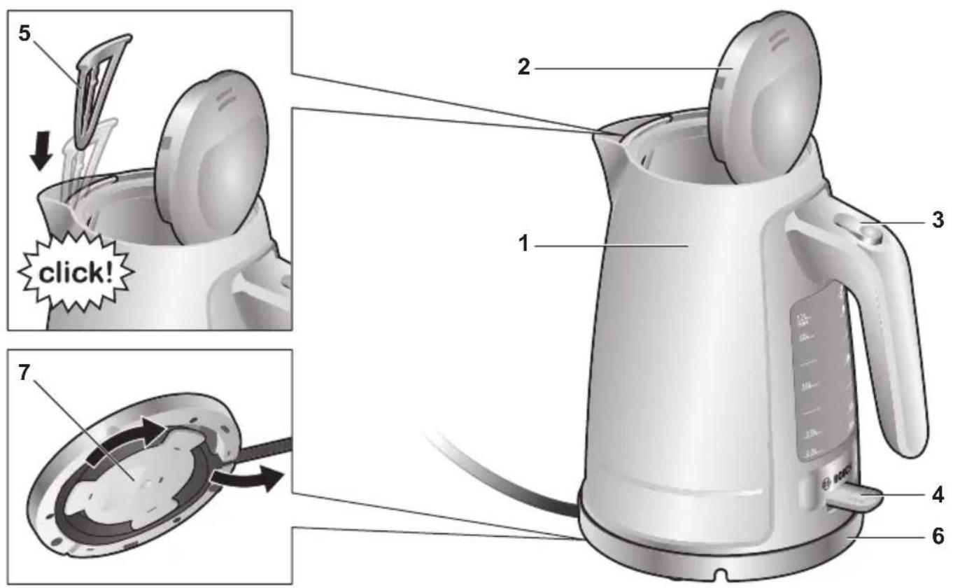 BOSCH TWK6A011 - Cordless electric kettle - 1