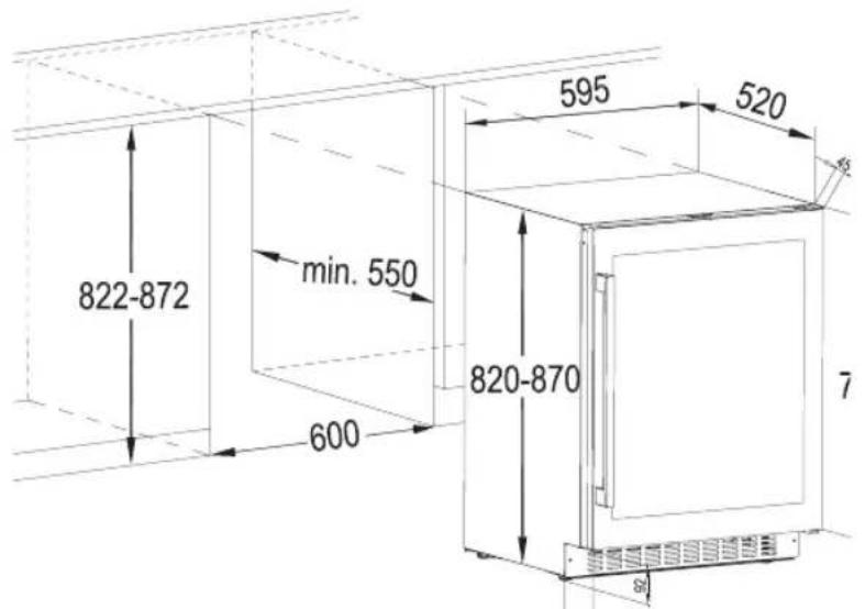 AEG SWE66001DG - BIMOΓI DO PO3MIPIB HIJIДЯ BCTAHOBJEHHRA (MM) TA BEHTNJIaI - 1