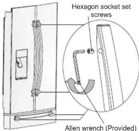 ELECTROLUX EN6084MOX - Adjusting the door handle - 1