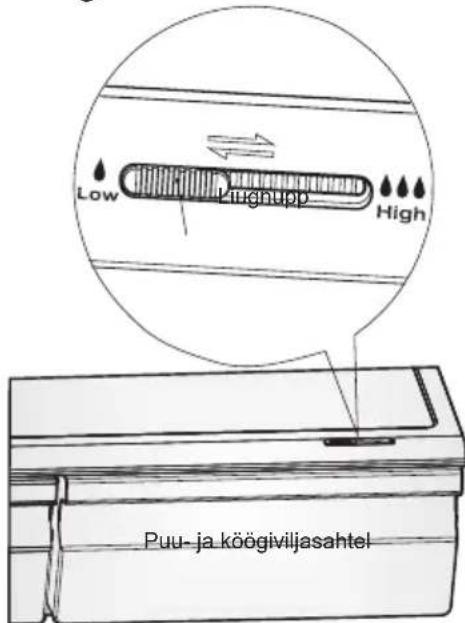 ELECTROLUX EN6084MOX - Puu- ja kooqiviljasahteling niiskuse reguleerimine - 1