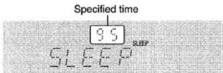 AIWA AVX120 - Press the UP or DOWN button within four seconds to specify the time until the power is turned off. - 1