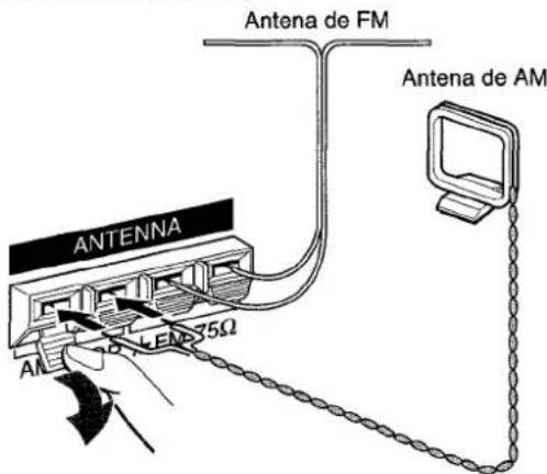AIWA AVD35 - CONEXIÓN DE LAS ANTENAS SUMINISTRADAS ② - 1