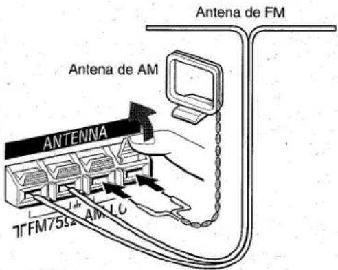AIWA AVD30 - CONEXION DE LAS ANTENAS SUMINISTRADAS ② - 1