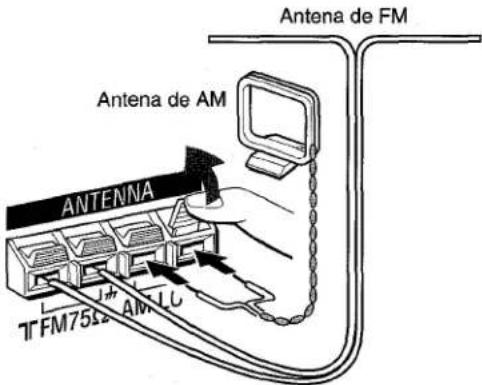 AIWA AVD25 - CONEXION DE LAS ANTENAS SUMINISTRADAS ② - 1
