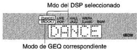 AIWA AVD25 - Presione uno de los botones DSP (procesador de senal digital) (DANCE, LIVE, HALL o ARENA). - 1