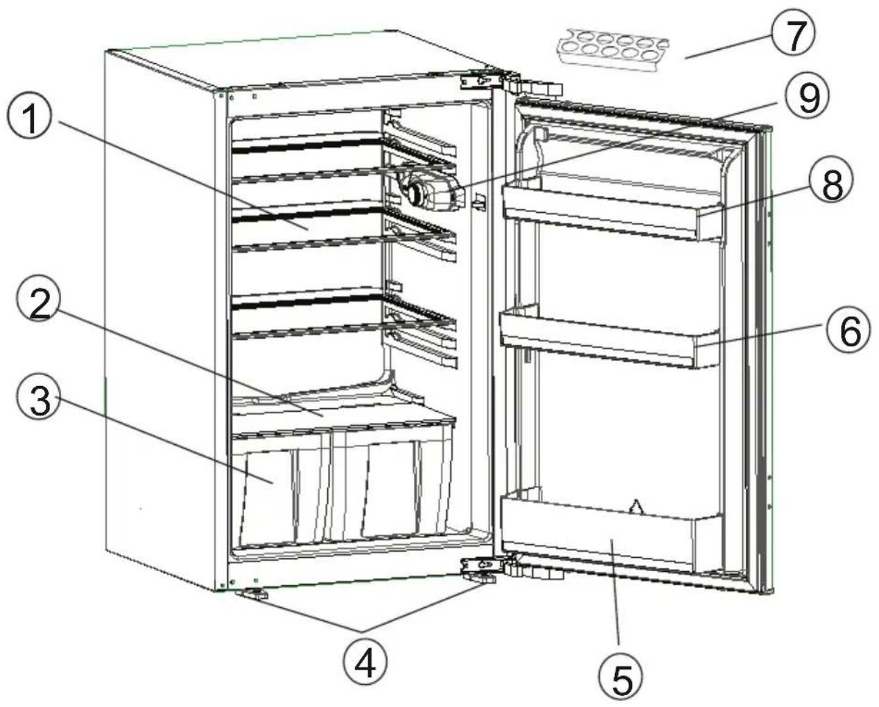 VESTEL VEKS2035 - DEEL 7. DE ONDERDELEN VAN HET APPARAAT EN DE COMPARTIMENTEN - 1