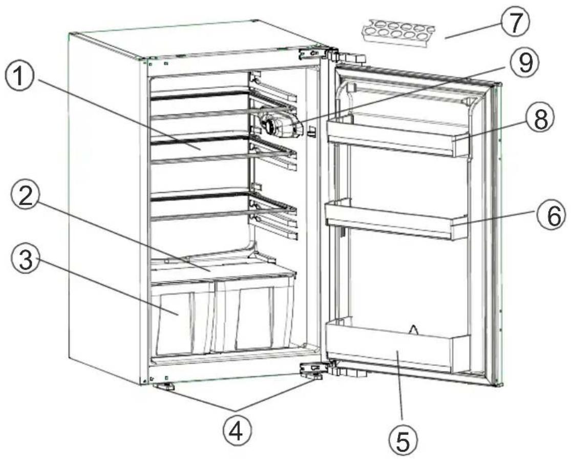 VESTEL VEKS2035 - ELEMENTS ET COMPARTMENTS DE L'APPAREIL - 1