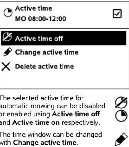 VIKING iMow MI 632 P - Editing active times: - 1