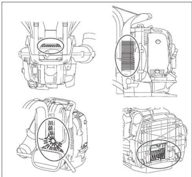 MAKITA EB7660TH - Motorun, sogutucu hava girişinin temizlenmesi - 1