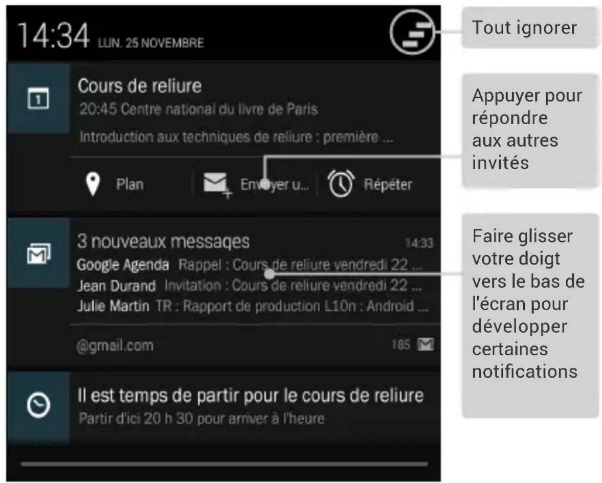 GOOGLE Android 4.4 KitKat - Notifications et paramètres - 2
