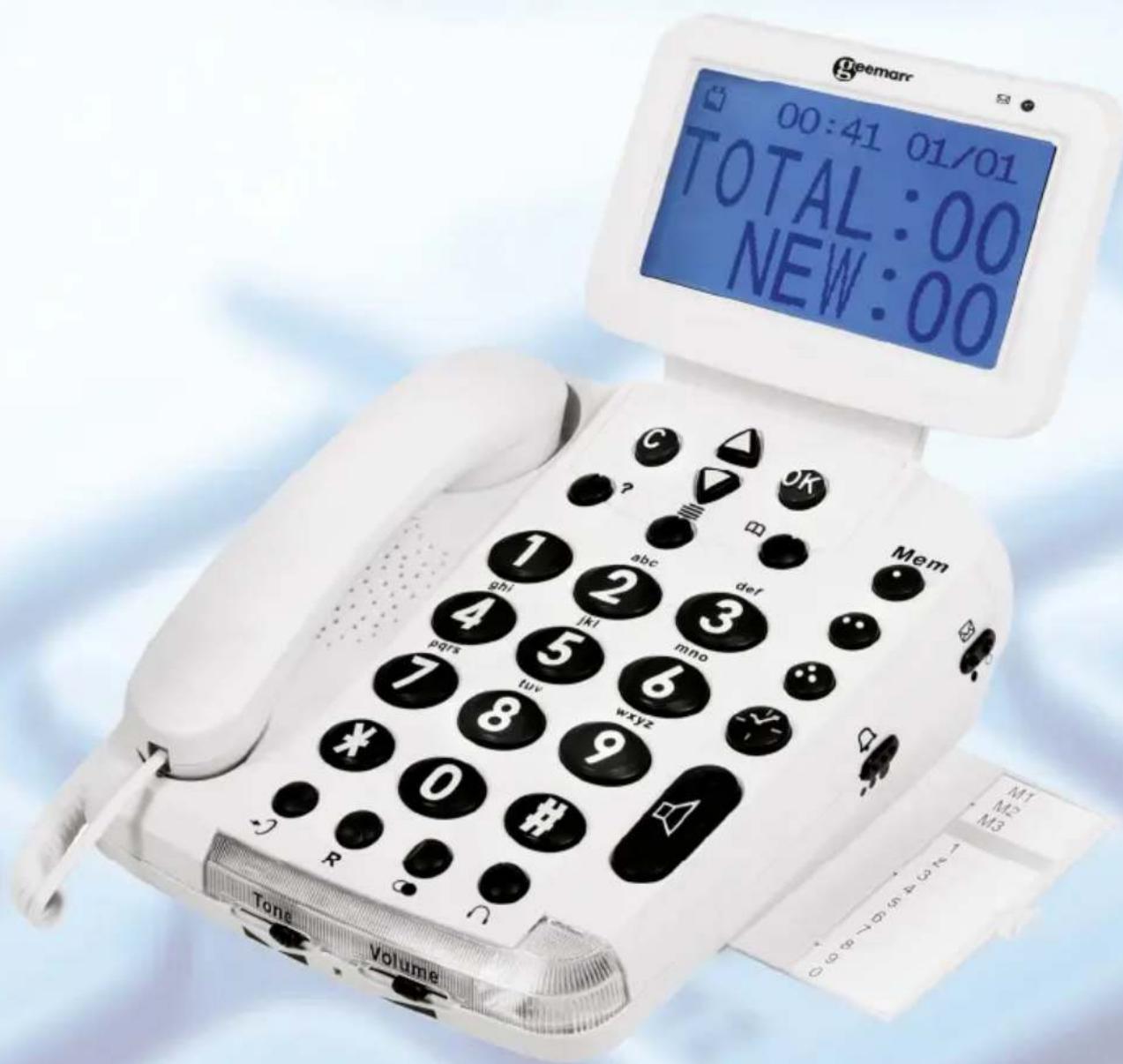 GEEMARC BDP400 - BDP400 Téléphone à synthèse vocale avec écran large LCD - 1