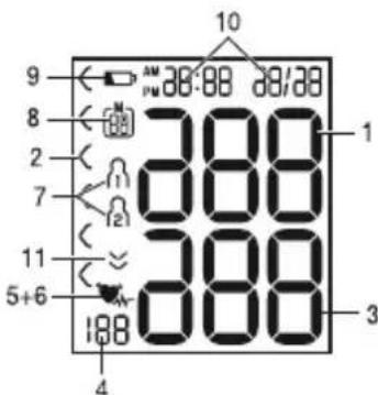 SANITAS SBC 15 - Information on the display: - 1