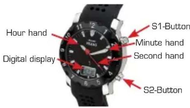 Detomaso DigitalAnalogue combination DT1009 - Atomic watch - 1