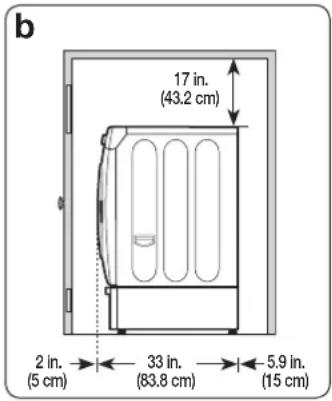 SAMSUNG WF42H5200AW - MINIMUM CLEARANCES FOR CLOSET AND ALCOVE INSTALLATIONS: - 2