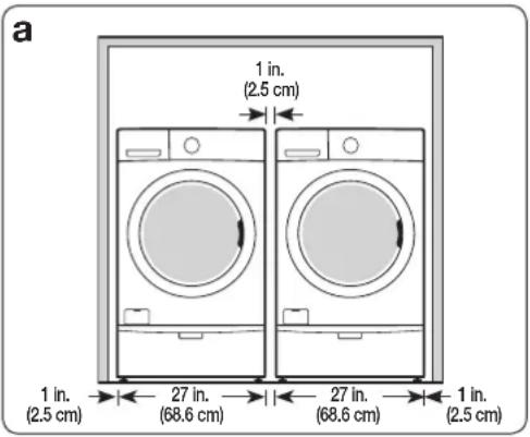 SAMSUNG WF42H5200AW - MINIMUM CLEARANCES FOR CLOSET AND ALCOVE INSTALLATIONS: - 1