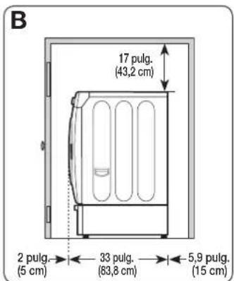SAMSUNG WF42H5200AW - DEJE UN ESPACIO LIBRE MINIMO CUANDO INSTALE EL ELECTRODOMESTICO EN UN GABINETE O EN UN HUECO: - 2