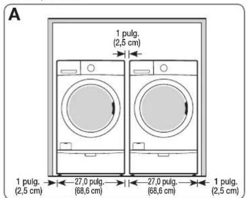 SAMSUNG WF42H5200AW - DEJE UN ESPACIO LIBRE MINIMO CUANDO INSTALE EL ELECTRODOMESTICO EN UN GABINETE O EN UN HUECO: - 1