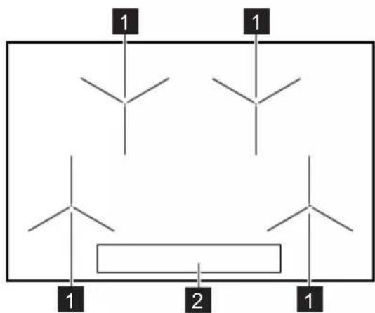 AEG IAE84431FB - Disposition de las zonas de cocccion - 1