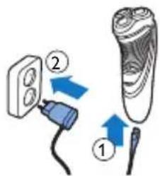 PHILIPS S3120 - Charging with the adapter - 1