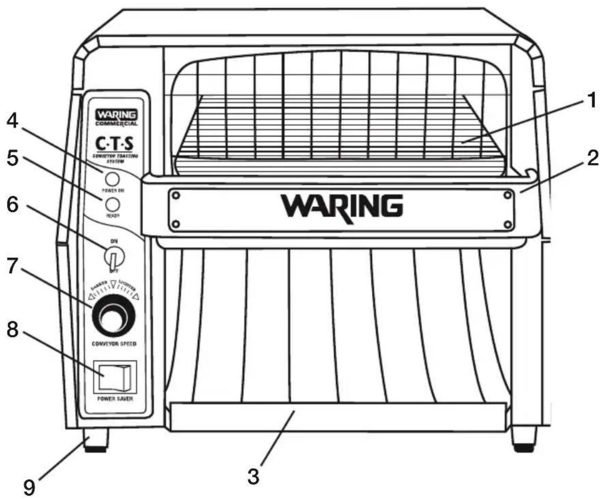 Waring Commercial CTS1000CND - ÉLÉMENTS DU GRILLE-PAIN - 1