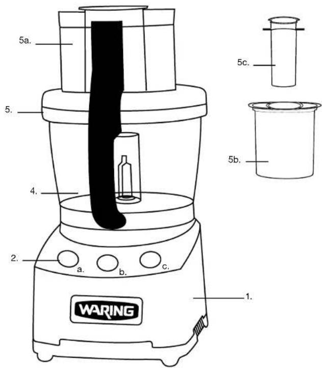 Waring Commercial WFP16SCD - PIECES - 1