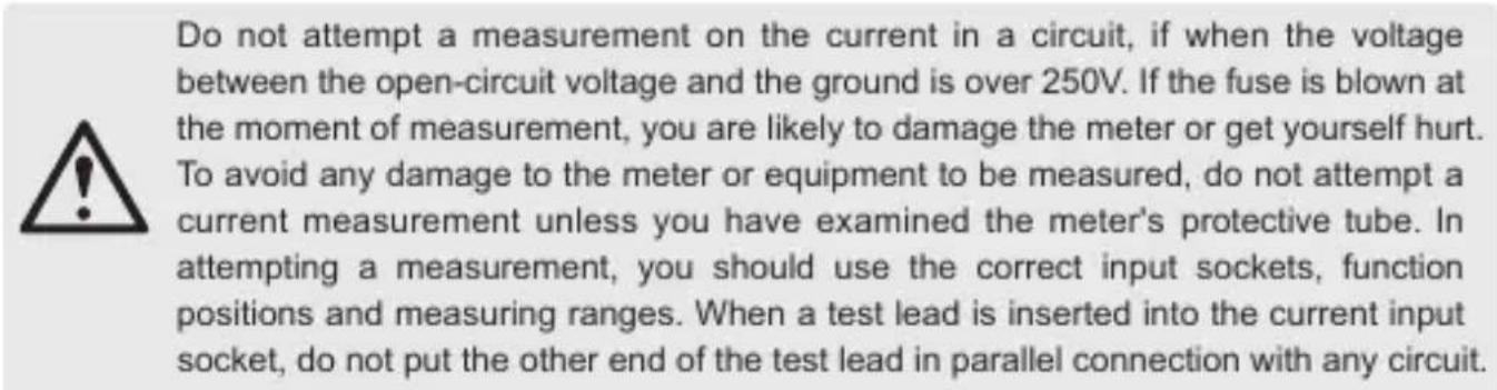 Tacklife DM07 - Current measurement - 1