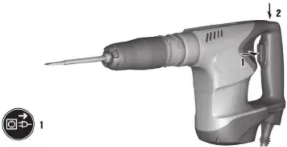 HILTI TE 500 - Ligar/desligar o modo "operação continuada" - 2