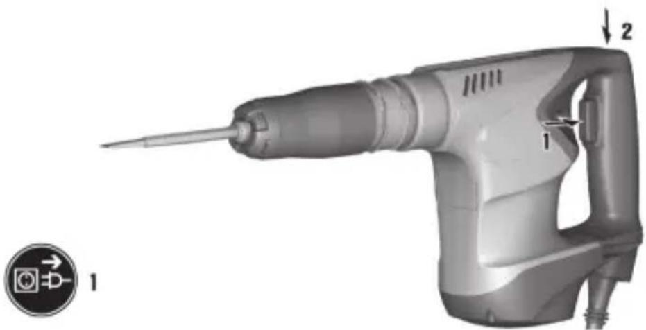 HILTI TE 500 - Switching on and off in sustained operating mode - 2