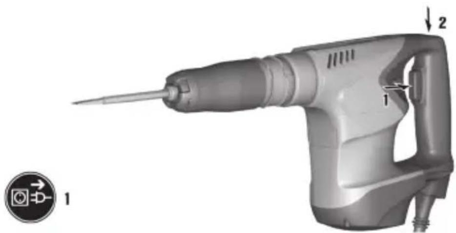 HILTI TE 500 - Conexión y desconexión de la marcha continua - 2