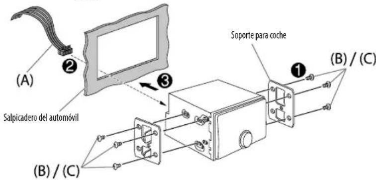 JVC KWR930BT - Instalación de la unidad (montaje en el tablero) - 1