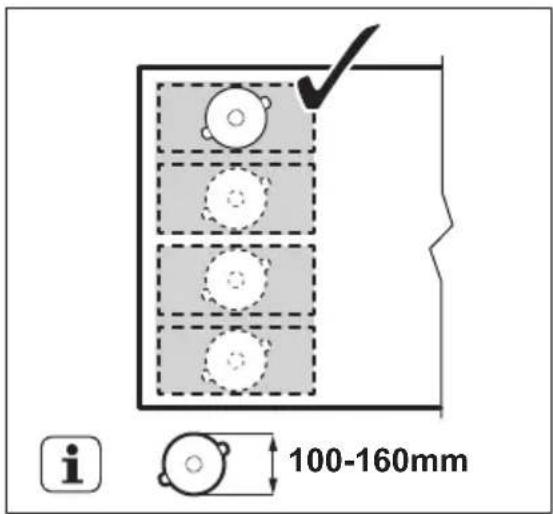 AEG IKE85471FB - Diamètre et position de l'ustensile - 1