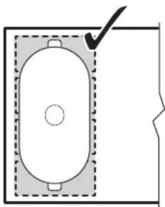 AEG IKE64471FB - Richtige Position des Kochgeschirrs: - 1