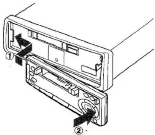 AIWA CTX409 - DETACHING AND ATTACHING THE FRONT PANEL - 3