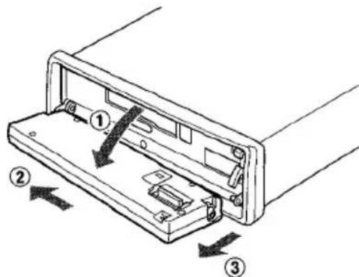 AIWA CTFX729M - DETACHING AND ATTACHING THE FRONT PANEL - 2